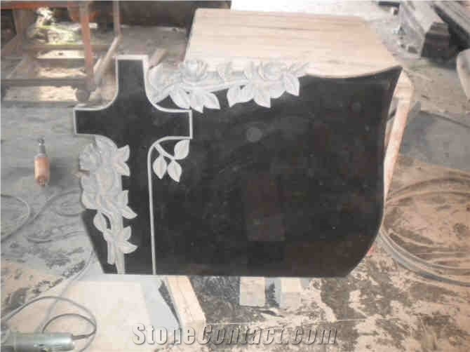 Customer Design, Black Granite Cross Tombstone& Gravestone