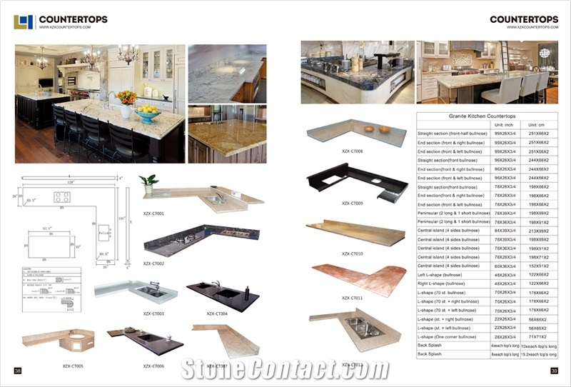 G664 Grey& Red Granite Countertop& Island Tops,Customer Size