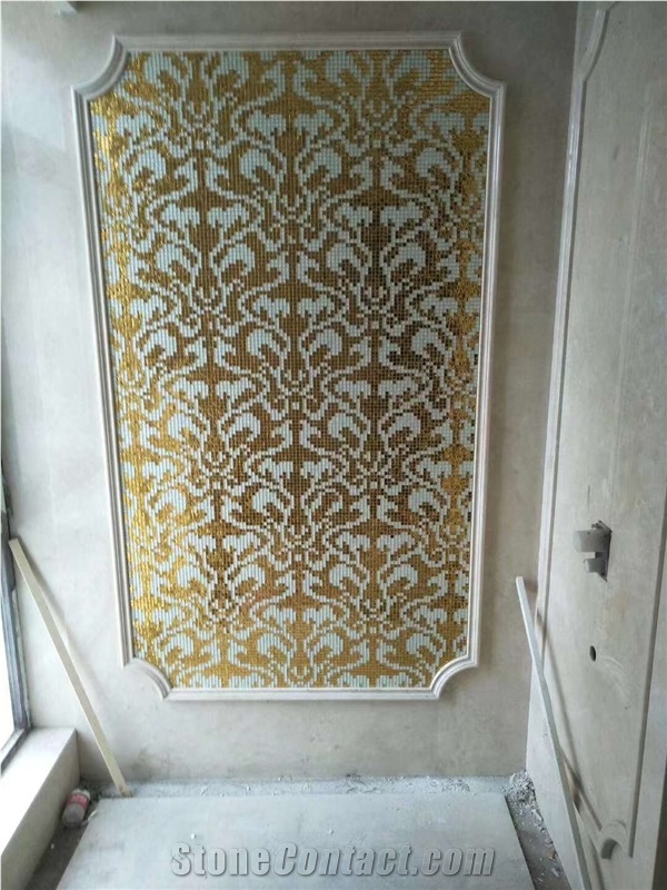 Gold And Silver Quartzite Mosaic