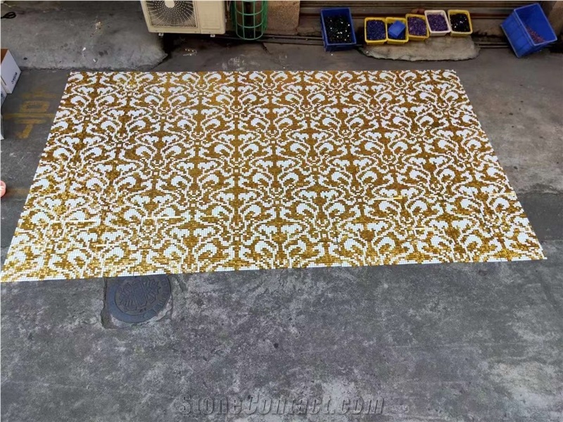 Gold And Silver Quartzite Mosaic