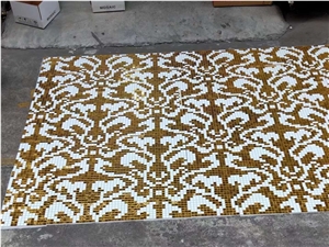 Gold And Silver Quartzite Mosaic