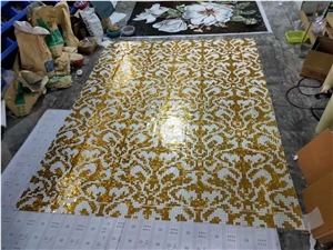 Gold And Silver Quartzite Mosaic