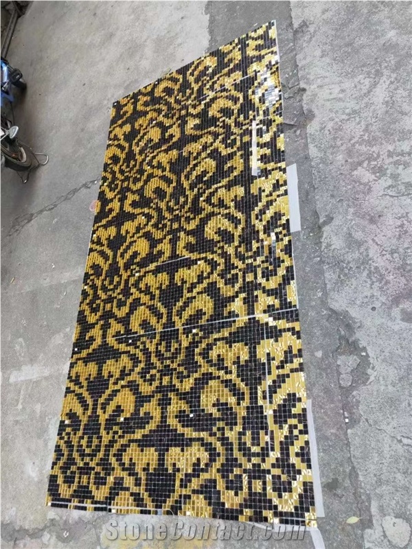 Gold And Silver Quartzite Mosaic