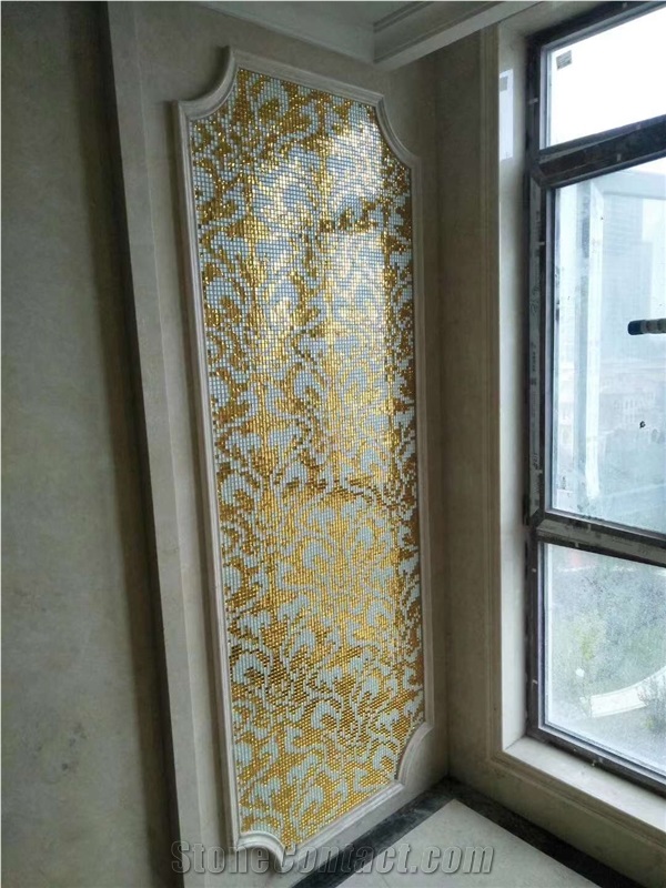 Gold And Silver Quartzite Mosaic
