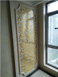 Gold And Silver Quartzite Mosaic