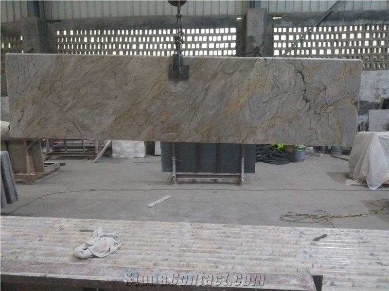 Silver River Gold Prefabricated Countertop  Island Stock