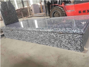 Spray White Sea Wave Flower Granite Gravestones,Grey