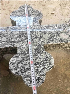 Spray White Sea Wave Flower Granite, Grey Tombstone