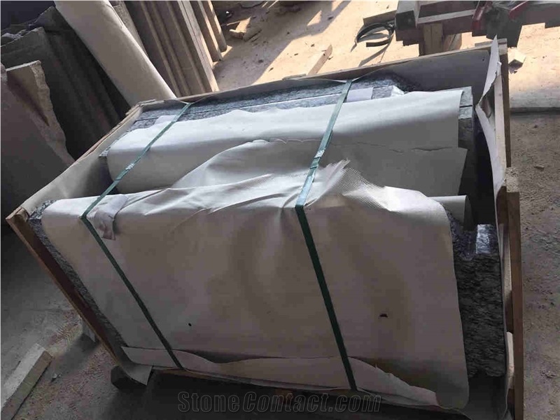 Spray White Sea Wave Flower Granite, Grey Tombstone