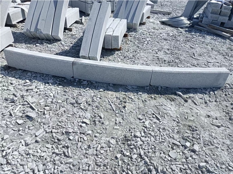 Granite Driveway Kerbs, Curved Lanscaping Kerbstone