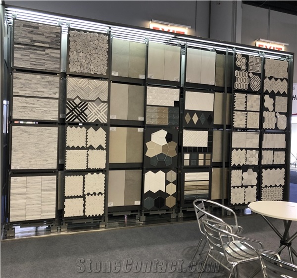Mosaic Porcelain Tile Showroom Sliding Rack