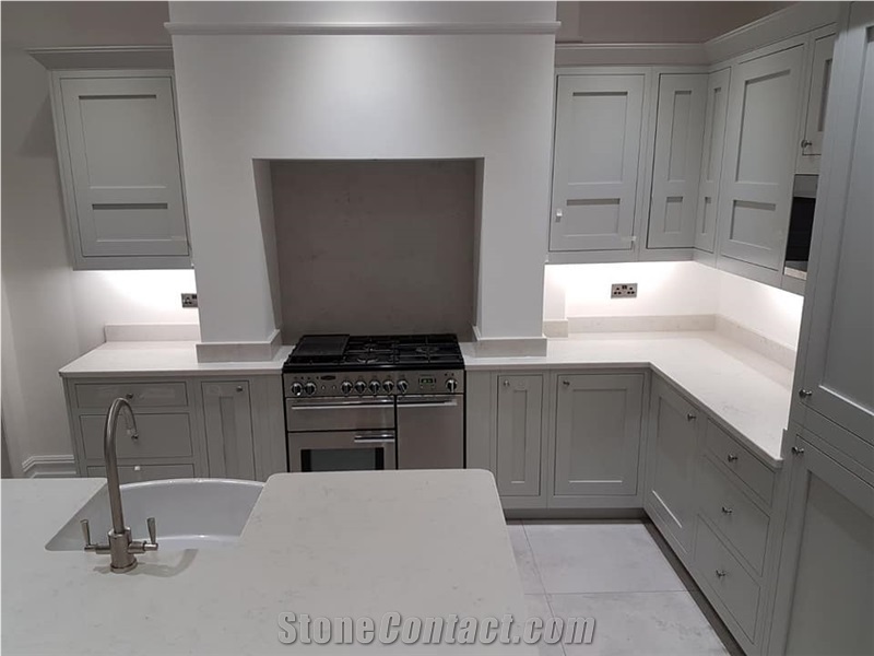 Carrara Extra White Quartz Slab For Bathroom Wall