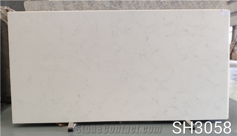 Carrara Mountain Quartz Slab For Bathroom Design