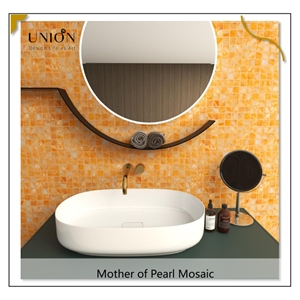 UNION DECO Dyed Color Orange MOP Shell Mosaic Kitchen Tile