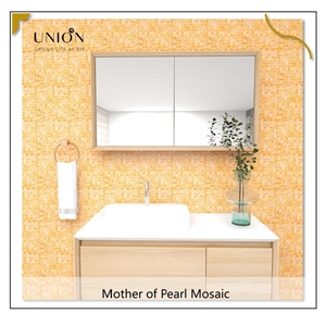 UNION DECO Dyed Color Orange MOP Shell Mosaic Kitchen Tile