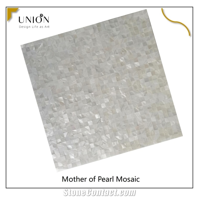 UNION DECO Mother Of Pearl Mini Square Seamless Mosaic Tile