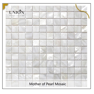 UNION DECO Mother Of Pearl Oyster White Mini Square Tiles