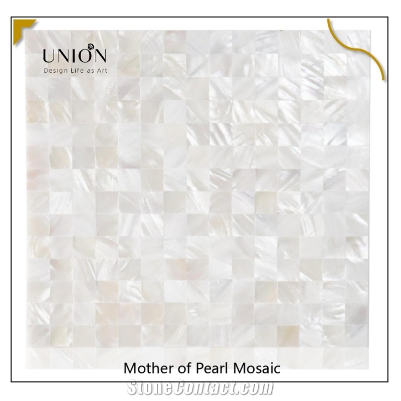 UNION DECO Mother Of Pearl Square Mosaic Kitchen Backsplash