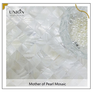 UNION DECO Mother Of Pearl Square Mosaic Kitchen Backsplash