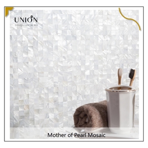 UNION DECO Mother Of Pearl Square Mosaic Kitchen Backsplash