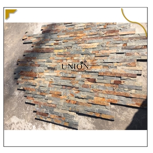 Chinese Rusty Multicolor Slate Ledger Stone Cladding Wall Panels