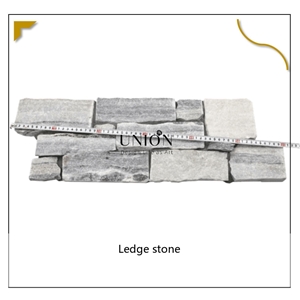 UNION DECO Cloudy Grey Quartzite Ledge Stone With Mesh Back