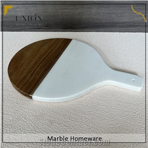 UNION DECO Cutting Board With Marble And Wood For Fruit