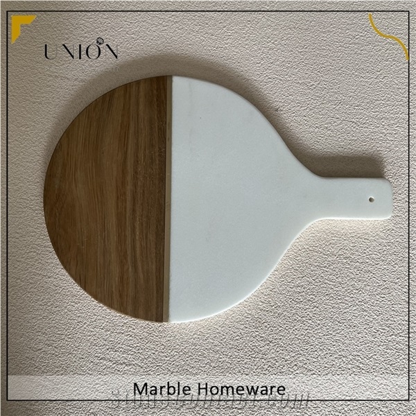 UNION DECO Cutting Board With Marble And Wood For Fruit