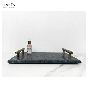 UNION DECO Decorative Tray With Metal Handles For Counter