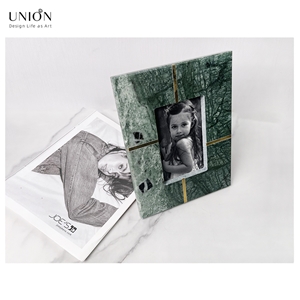 UNION DECO Marble And Brass Photo Frame Tabletop Photo Frame