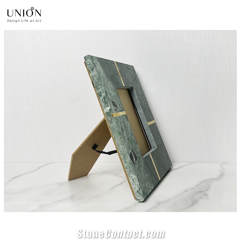 UNION DECO Marble And Brass Photo Frame Tabletop Photo Frame