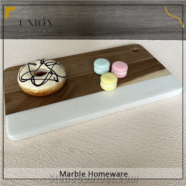UNION DECO Marble Chopping Board For Bread As Serving Trays