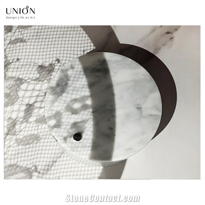 UNION DECO Marble Salt And Pepper Bowl Seasoningjar With Lid