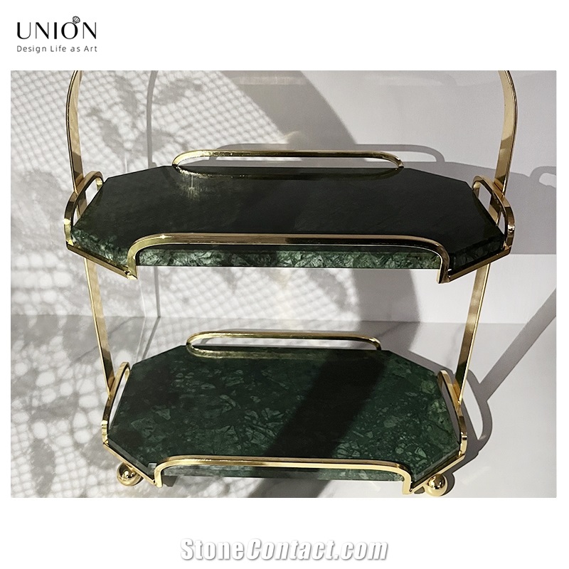 UNION DECO Metal Bracket Marble Cake Tray Cupcake Stand