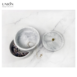 UNION DECO Natural Marble Jewelry Box Two-Tier Storage UNION DECO Natural Marble Jewelry Box Two-Tier Storage