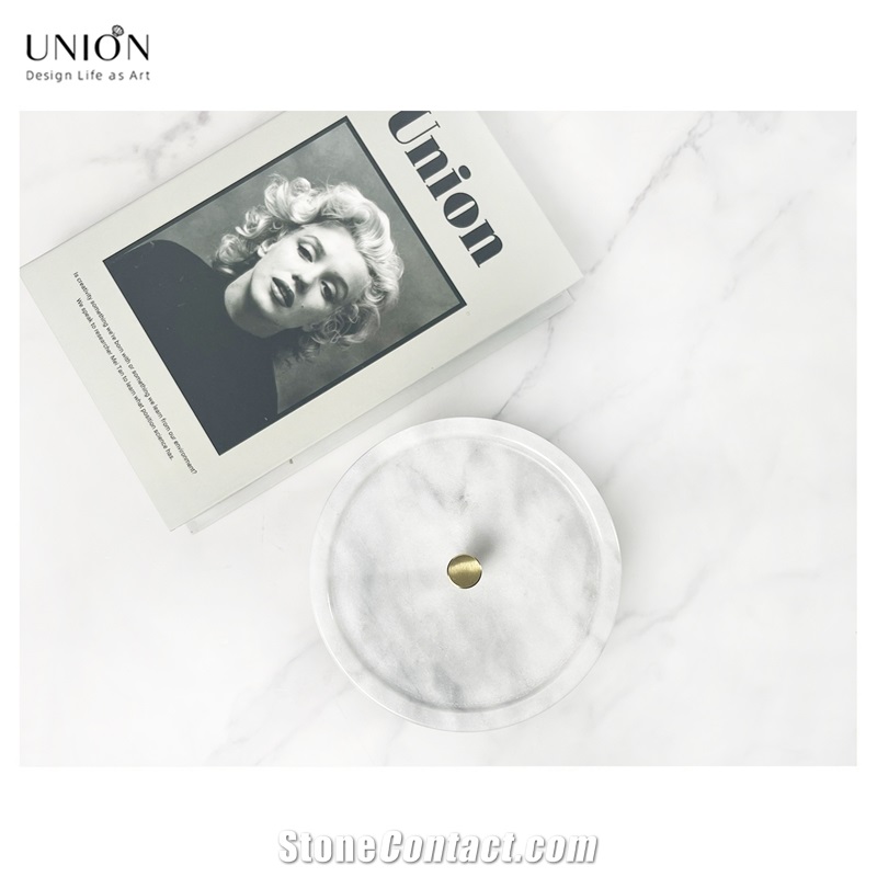 UNION DECO Natural Marble Jewelry Box Two-Tier Storage