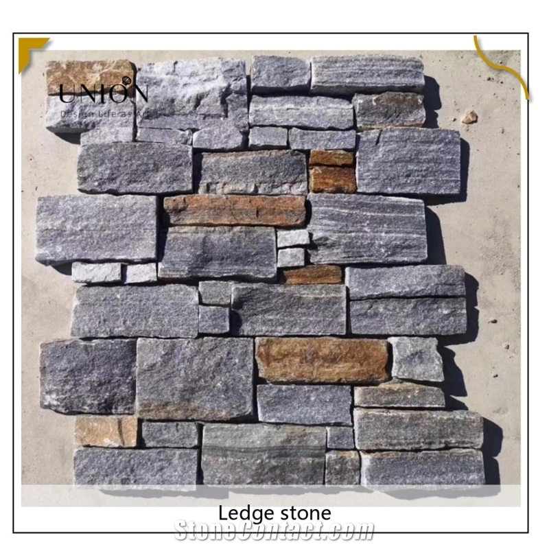 UNION DECO Natural Stacked Stone Blue Quartzite Ledger Stone