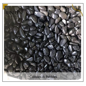 UNION DECO Polished Black River Basalt Pebble Stone