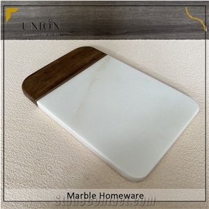 UNION DECO Wood Marble Cutting Board Chopping Board White
