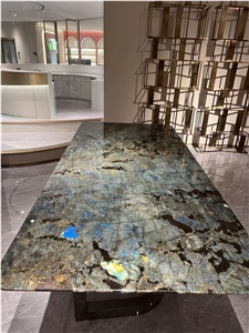 Blue Labradorite Granite Round Table Top Granite Cafe Table