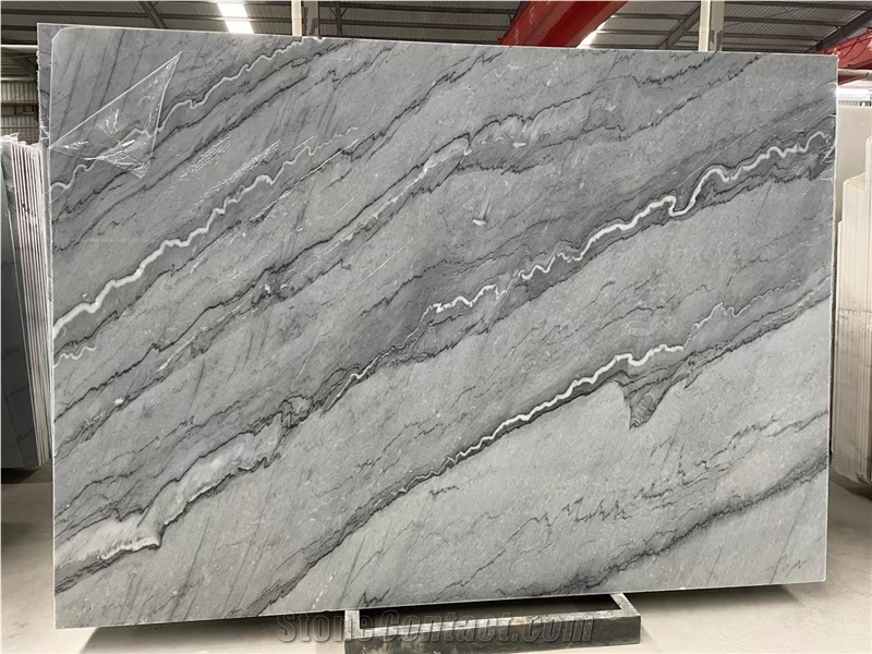 China Bruce Grey Marble Slabs Guangxi Grey Marble
