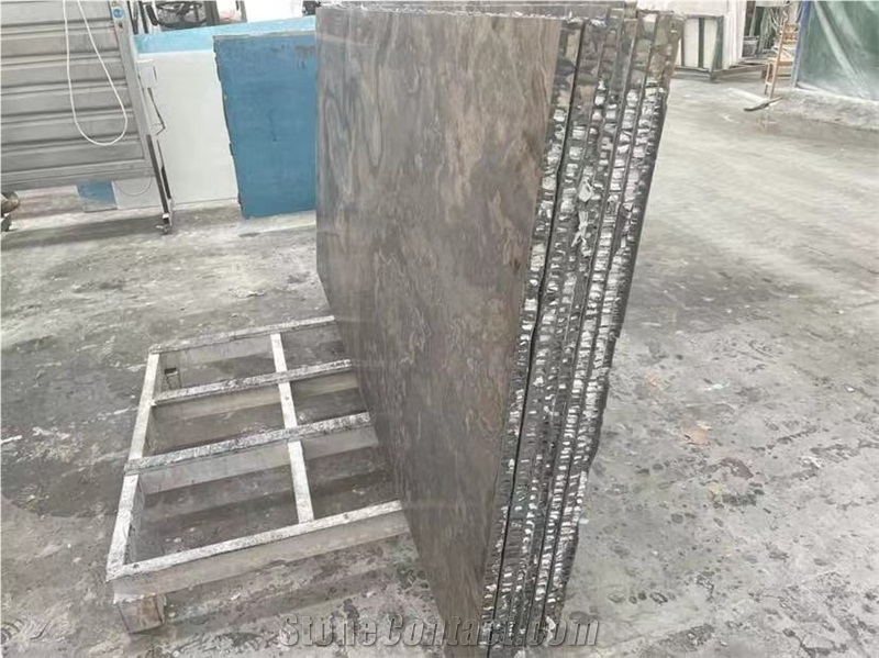 Gray Marble Backed Aluminum Honeycomb Panel