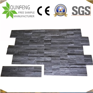 15*60Cm Split Surface Dark Grey Slate Wall Cladding Stone