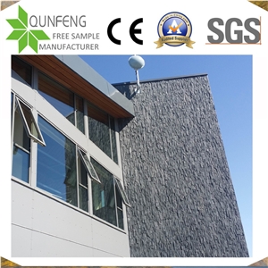 Black Split Stacked Stone Ledger Panel Slate Wall Cladding
