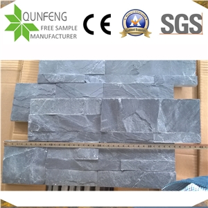 China 18*35CM Black Slate Wall Cladding Panel Stack Stone