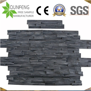 China 60X15cm Wall Decorative Black Z Slate Cultured Stone