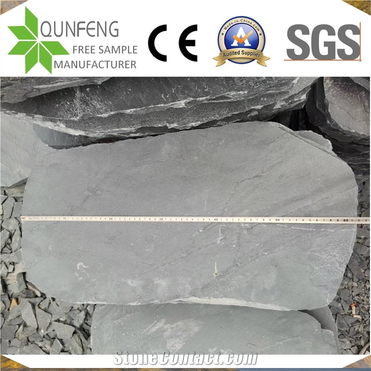 China Black Crazy Random Stone Courtyard Road Pavers Slate