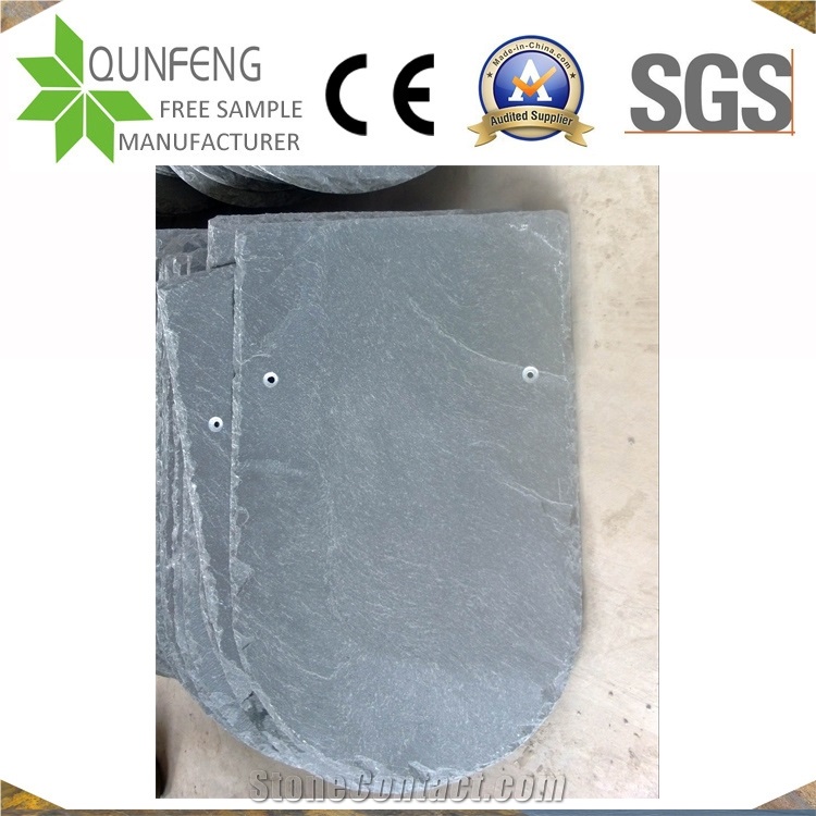 China Grey Fish Scale Shape Roofing Slate Tiles Roof Coating