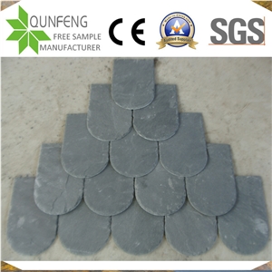China Grey Fish Scale Shape Roofing Slate Tiles Roof Coating