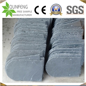 China Grey Fish Scale Shape Roofing Slate Tiles Roof Coating